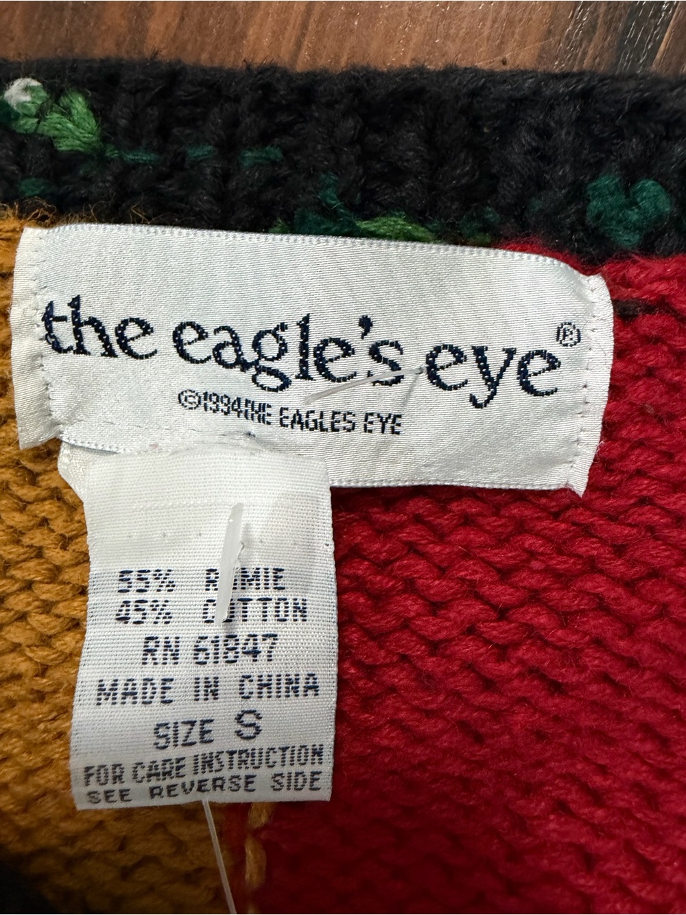 NWT Vintage The Eagle's Eye Cardigan Thanksgiving Pumpkin buttons Sz Small - Picture 5 of 9